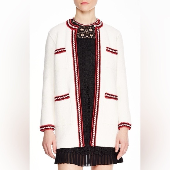 Sandro Luce Chunky Cotton-blend Cardigan In Ecru - Picture 2 of 14